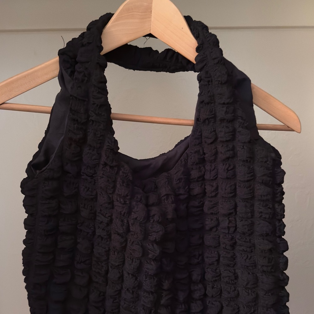 Black Textured Tote Bag